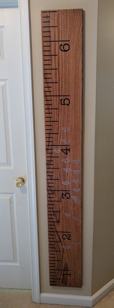 The woodworking project that started it all: A growth chart for my wife